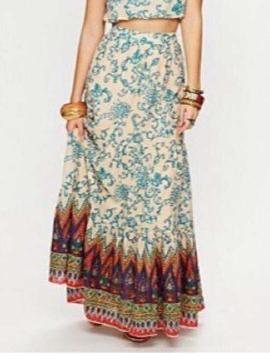 Free People Dresses & Skirts - FREE PEOPLE Sunrise Voile Tiered Floral Long Maxi Skirt Small